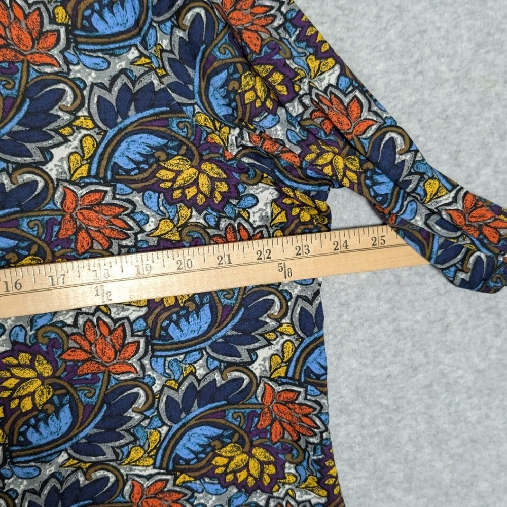 Susan Graver Floral Top Womens XL Paisley Bell‎ Sleeve Boho Colorful Office - Picture 7 of 13